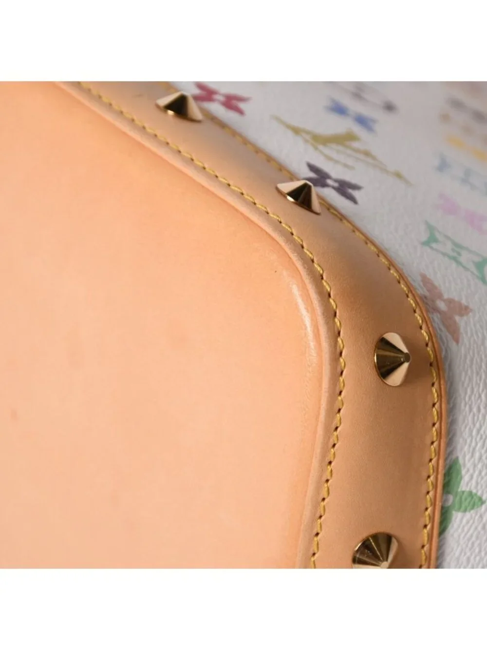 Louis Vuitton Alma Handbag Monogram Multicolor White Takashi Murakami